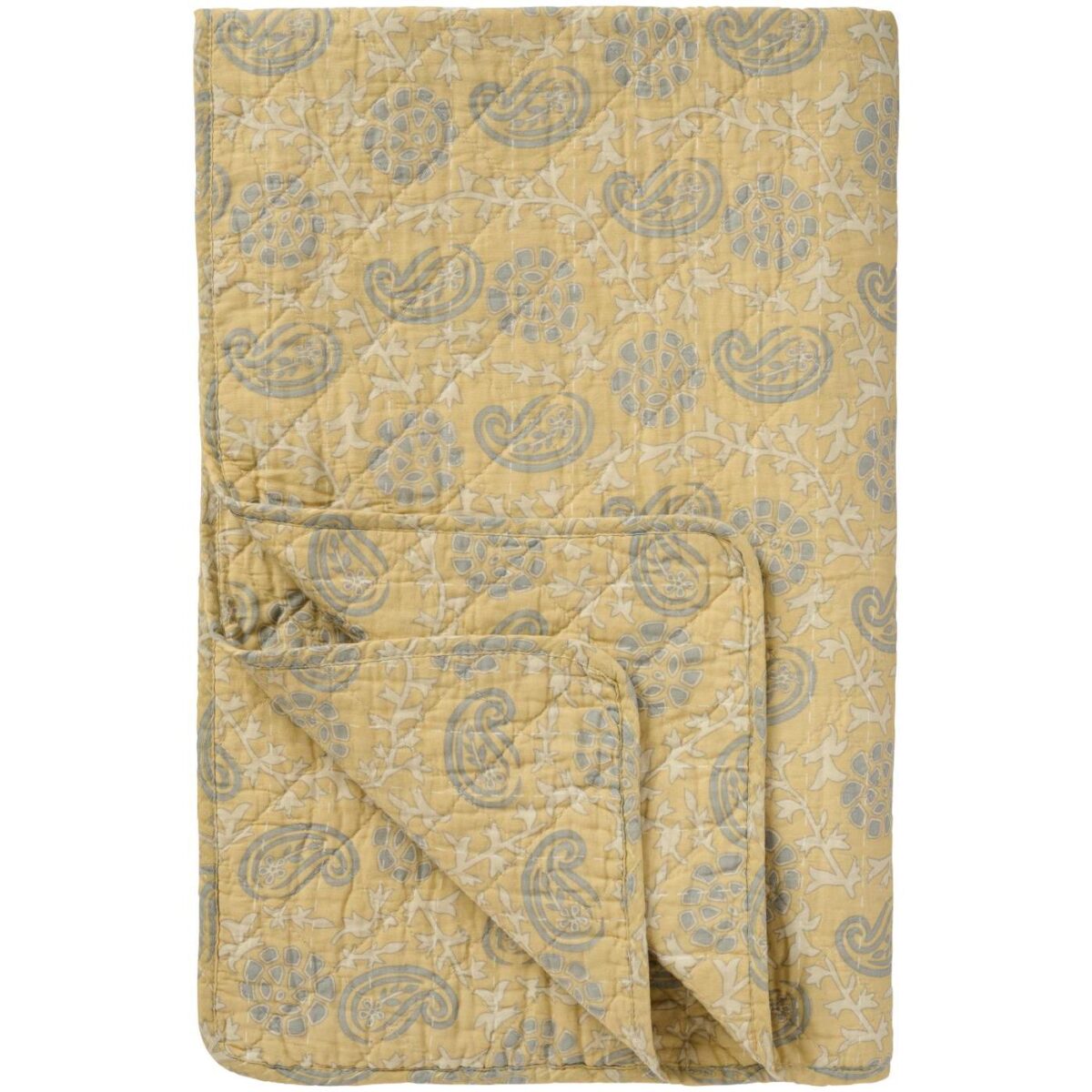 Ib Laursen - Quilt Pläd Gult Off White Mönster 130x180